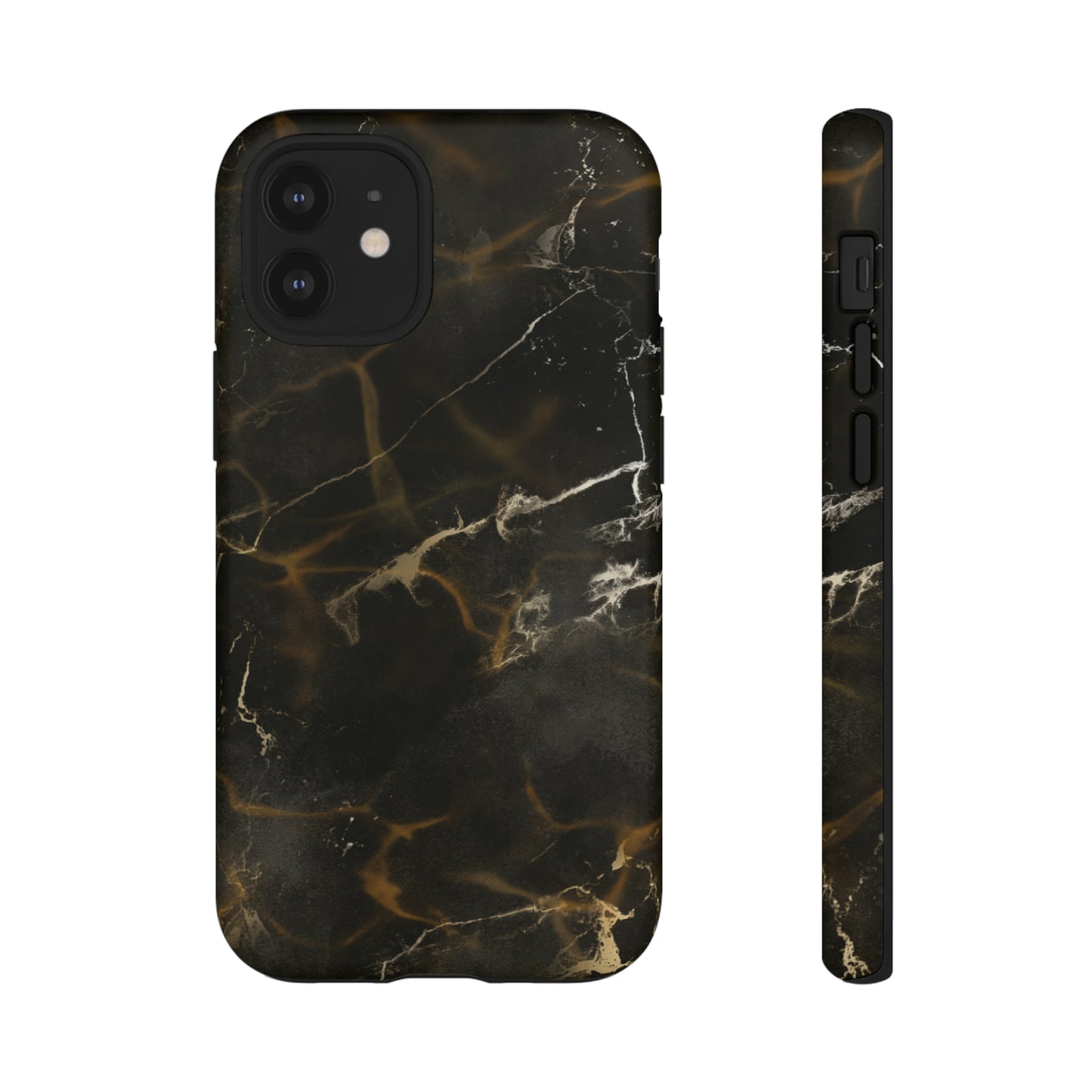 Black Gold Marble Phone Tough Cases