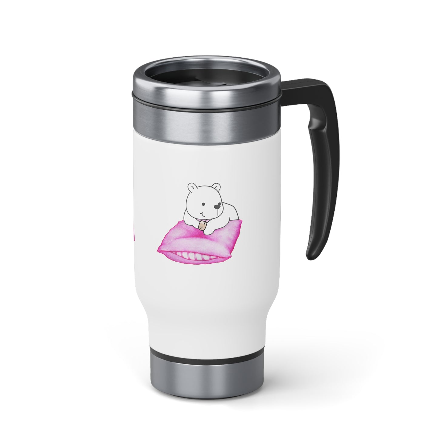 Boba Bear Stainless Steel Travel Mug with Handle, 14oz