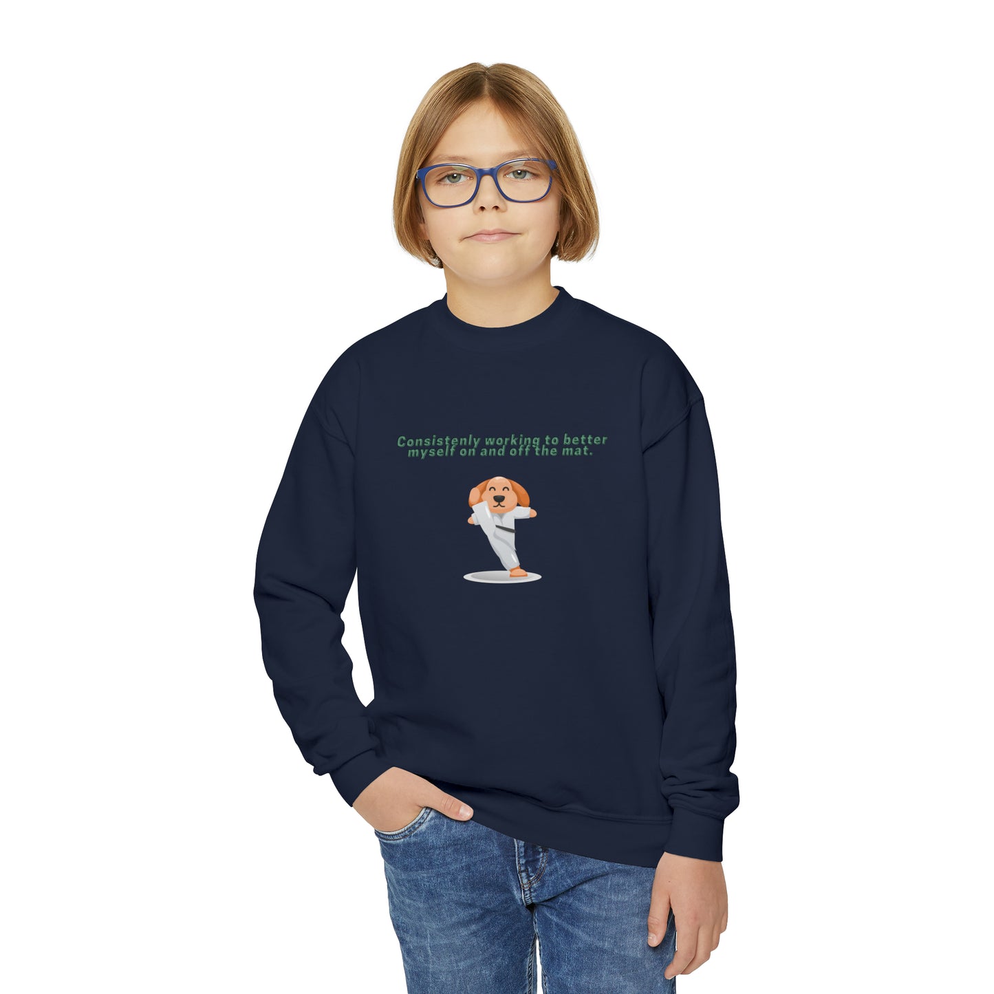 Youth Taekwondo Kid Crewneck Sweatshirt