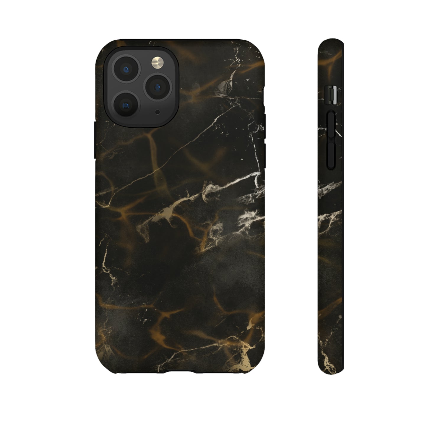 Black Gold Marble Phone Tough Cases