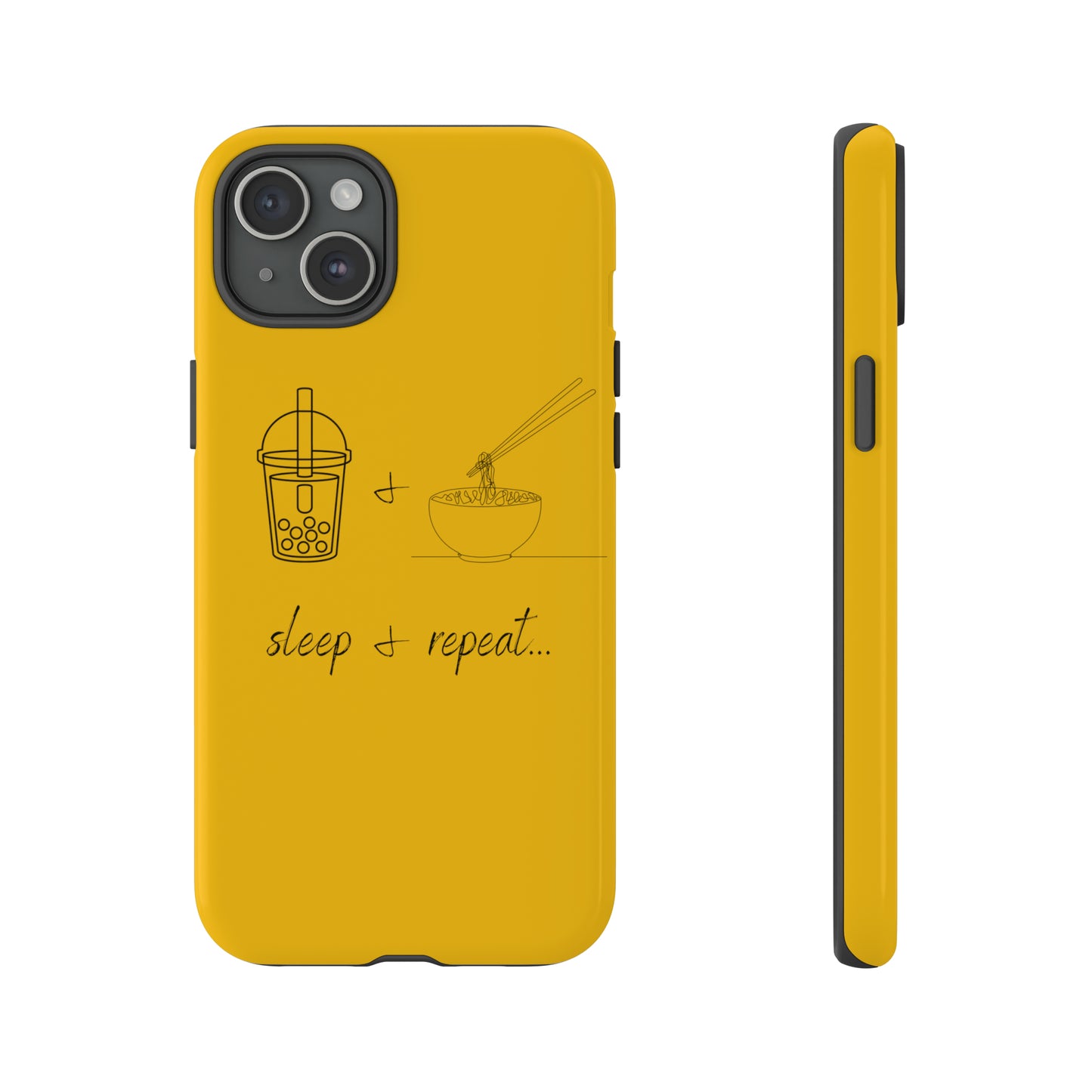 Iphone 15, Iphone 15 Pro, Iphone 15 plus, Iphone 15 pro max Tough Cases with Boba Tea and Pho design,