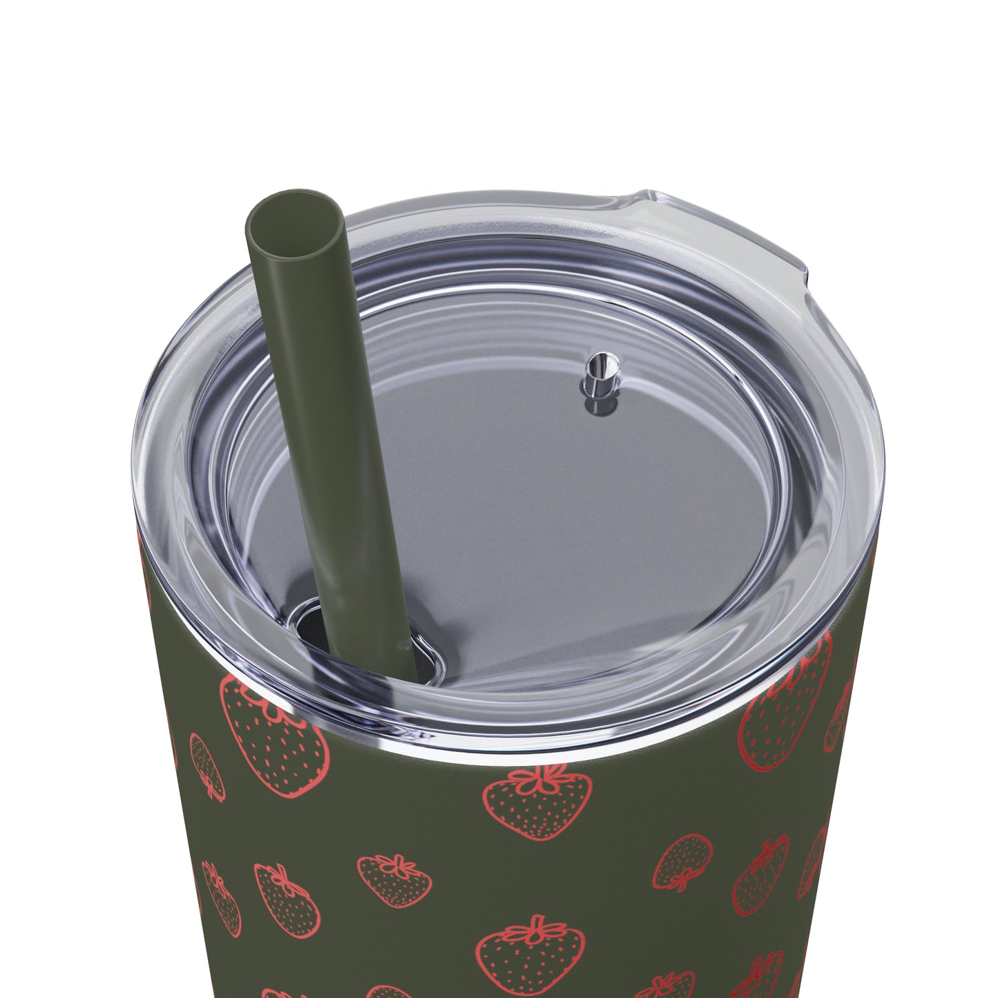 Strawberry Skinny Tumbler with Straw, 20oz