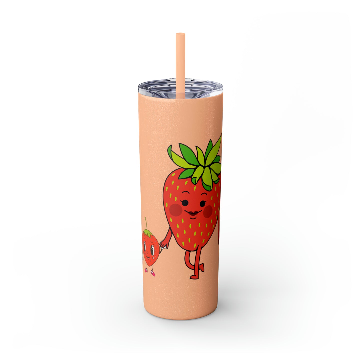 Strawberries Skinny Tumbler with Straw, 20oz