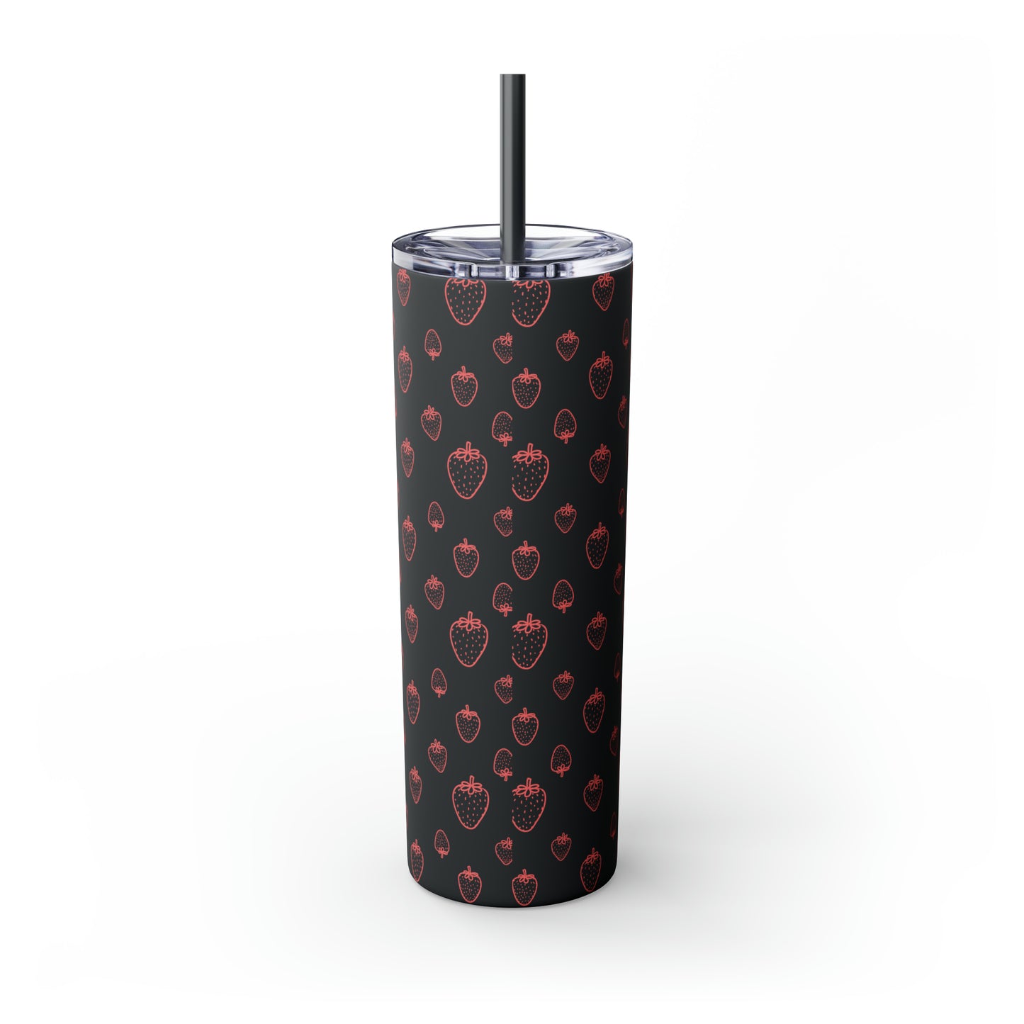 Strawberry Skinny Tumbler with Straw, 20oz