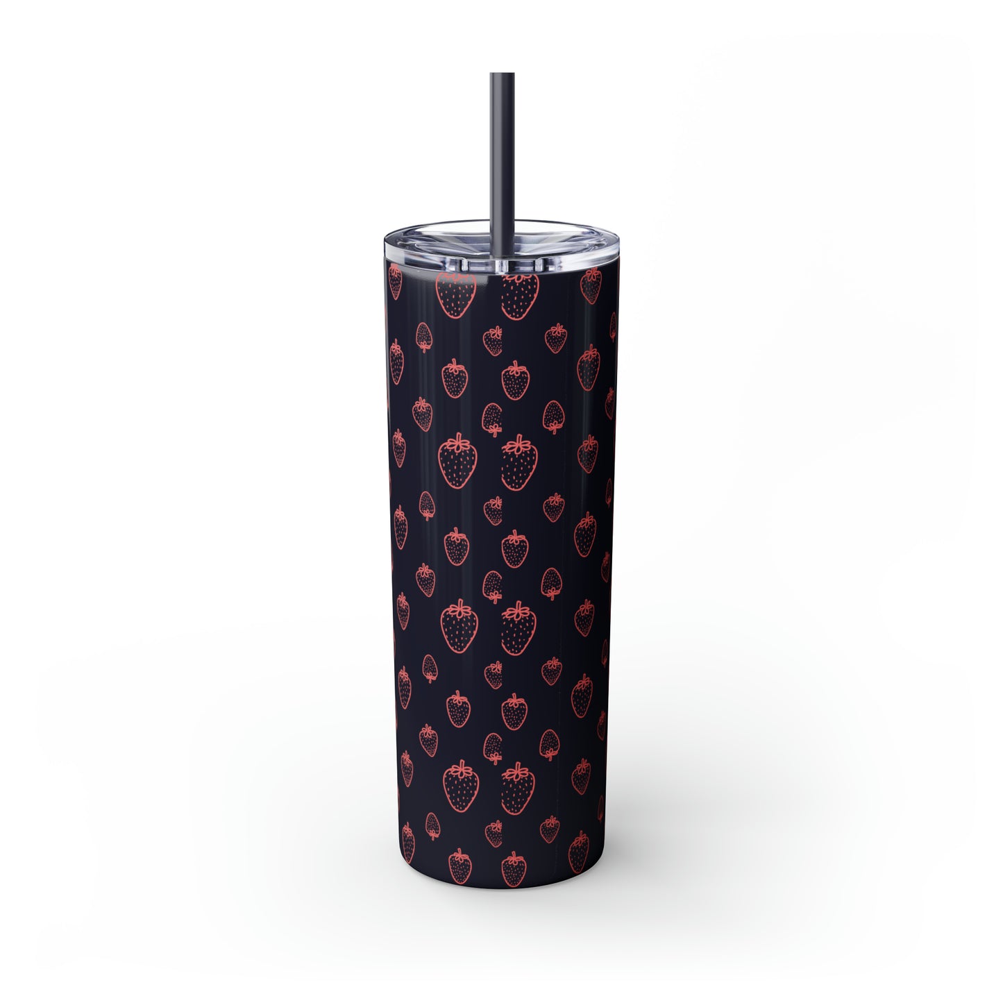 Strawberry Skinny Tumbler with Straw, 20oz