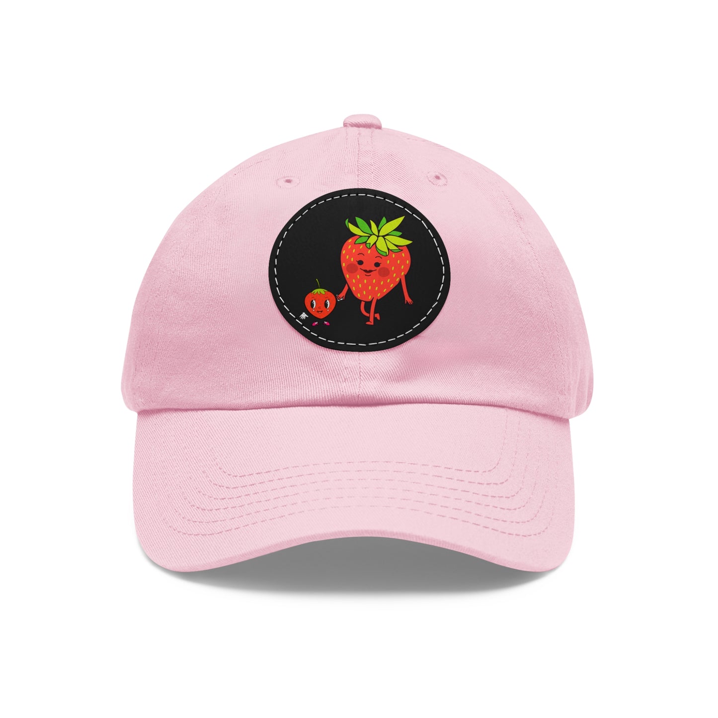 Strawberry Hat with Leather Patch (Round)