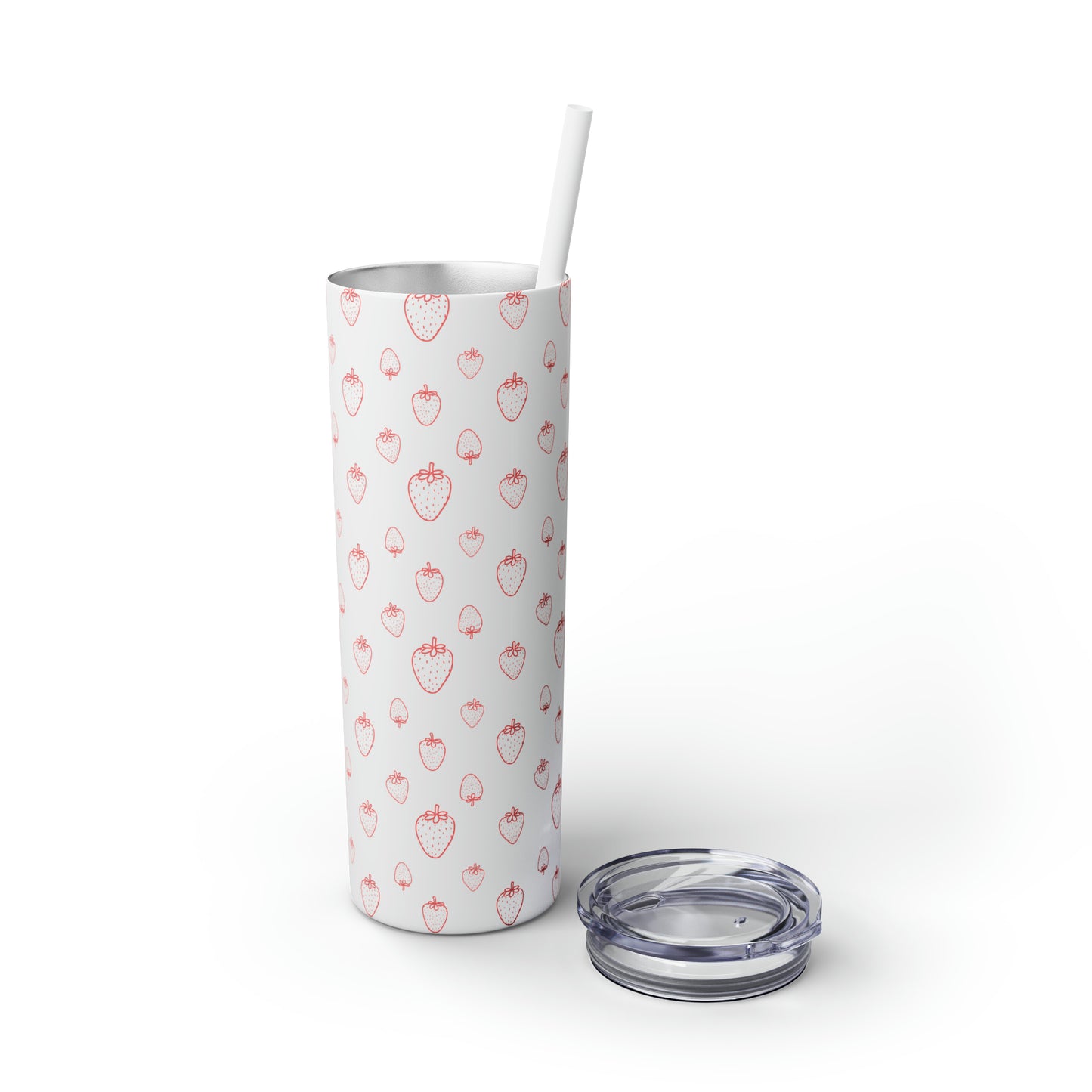 Strawberry Skinny Tumbler with Straw, 20oz