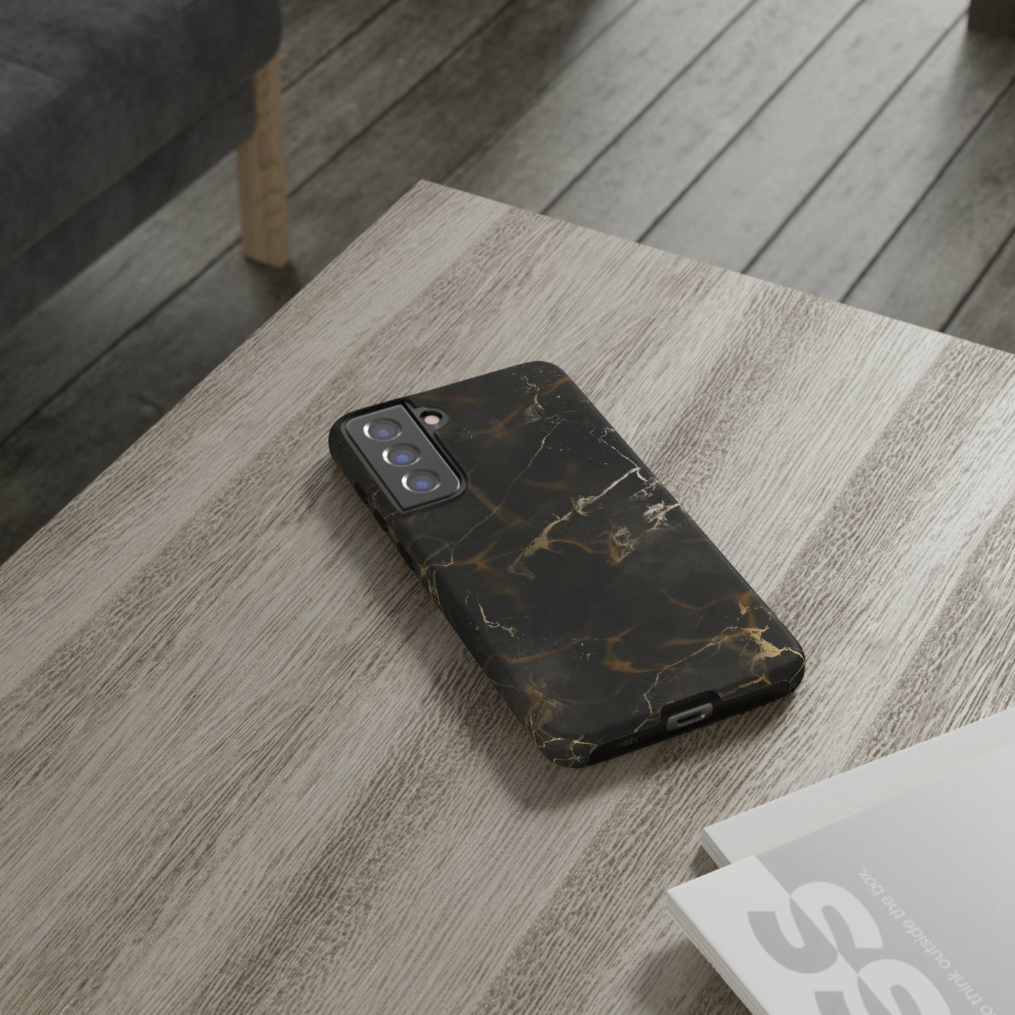 Black Gold Marble Phone Tough Cases