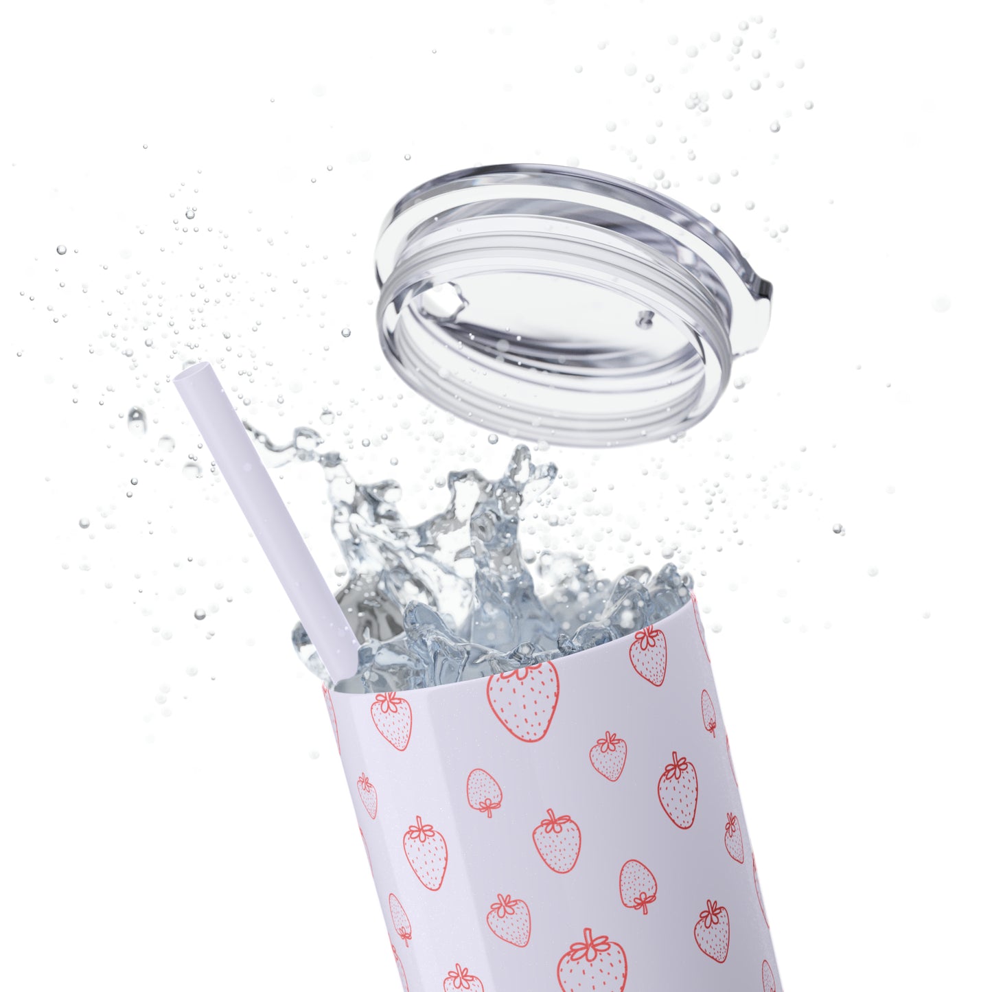 Strawberry Skinny Tumbler with Straw, 20oz