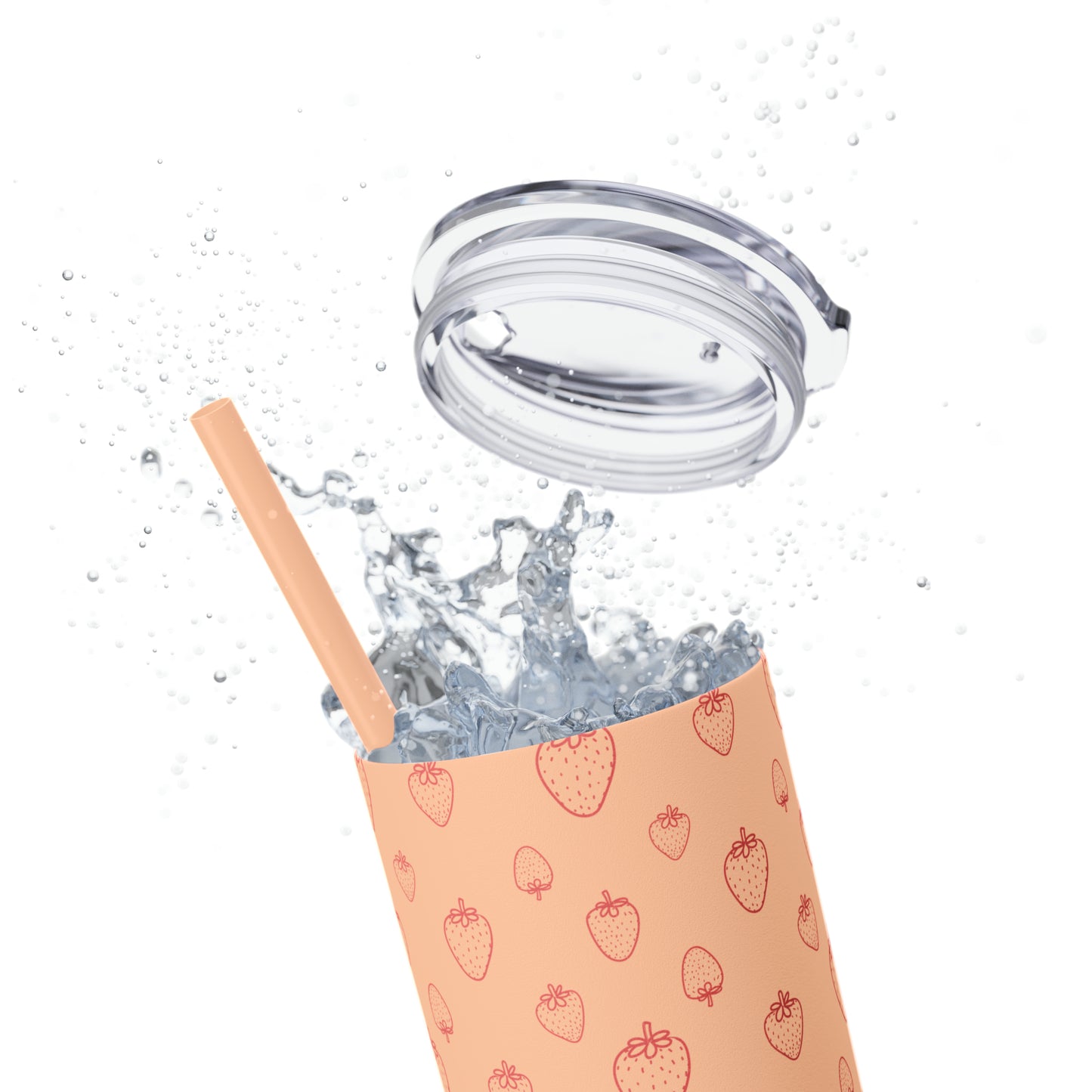 Strawberry Skinny Tumbler with Straw, 20oz