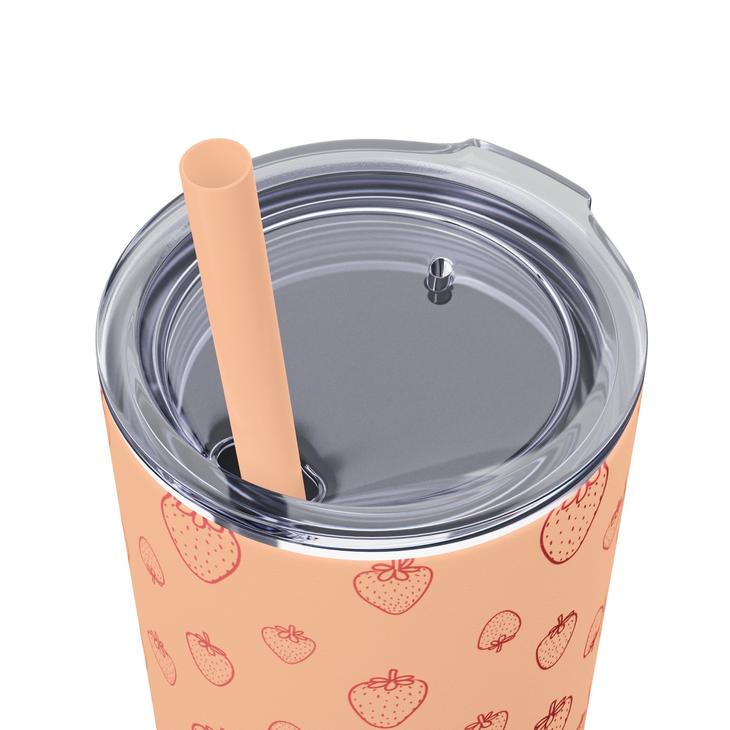 Strawberry Skinny Tumbler with Straw, 20oz