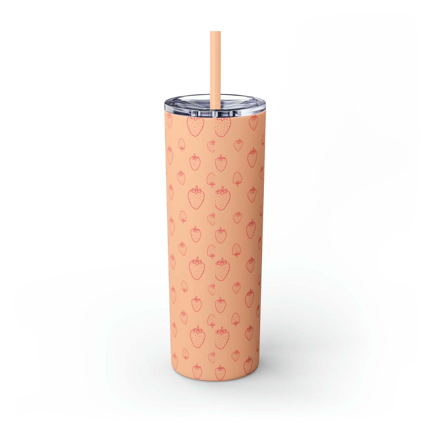 Strawberry Skinny Tumbler with Straw, 20oz