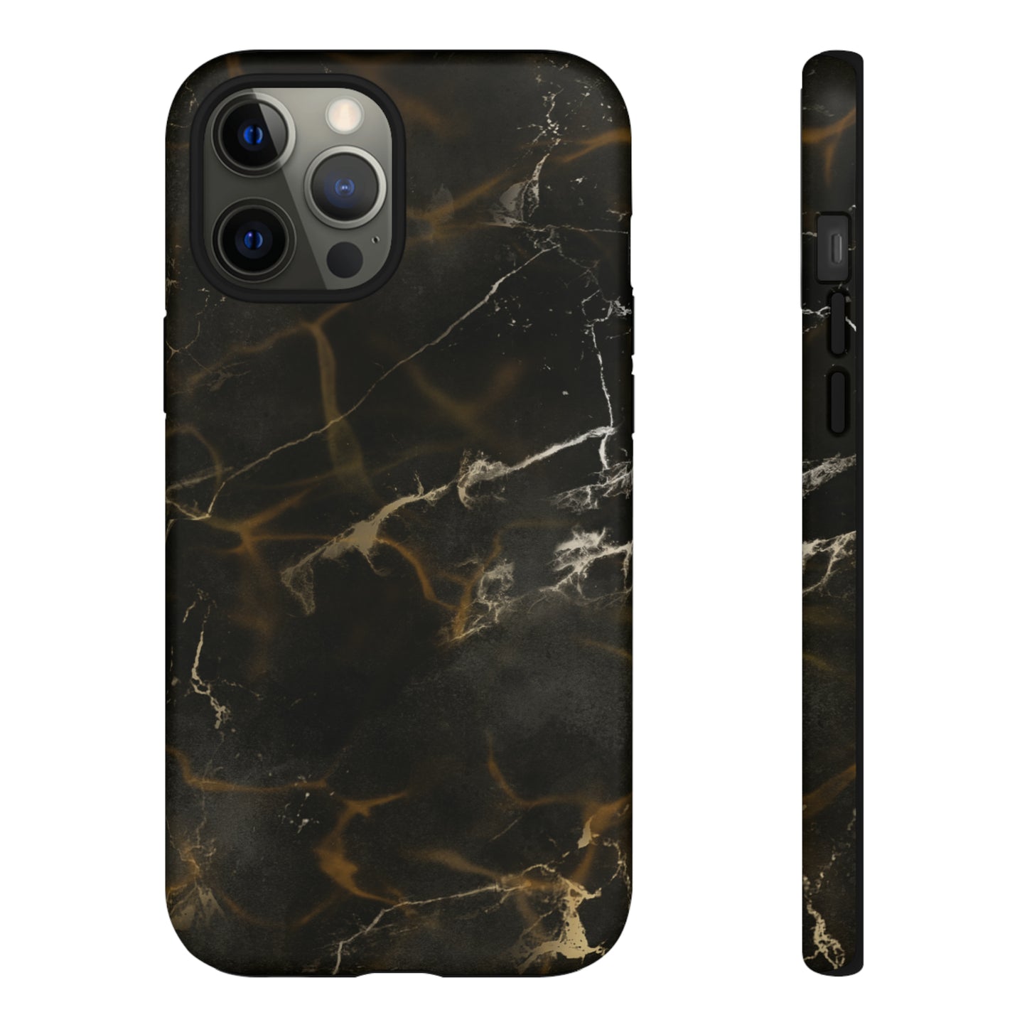 Black Gold Marble Phone Tough Cases