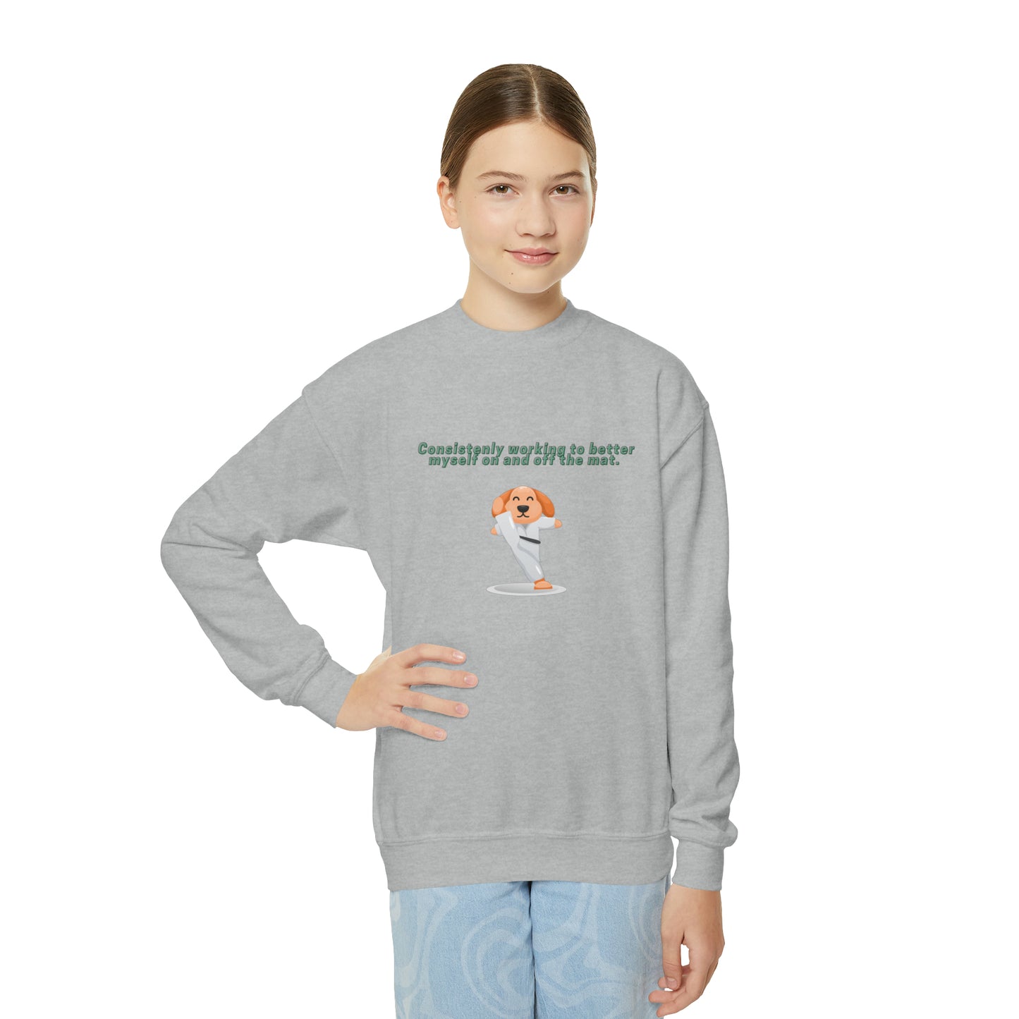 Youth Taekwondo Kid Crewneck Sweatshirt