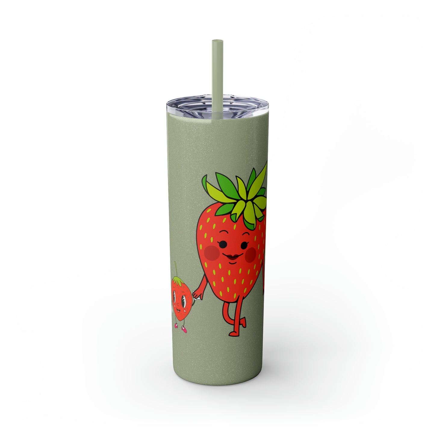 Strawberries Skinny Tumbler with Straw, 20oz