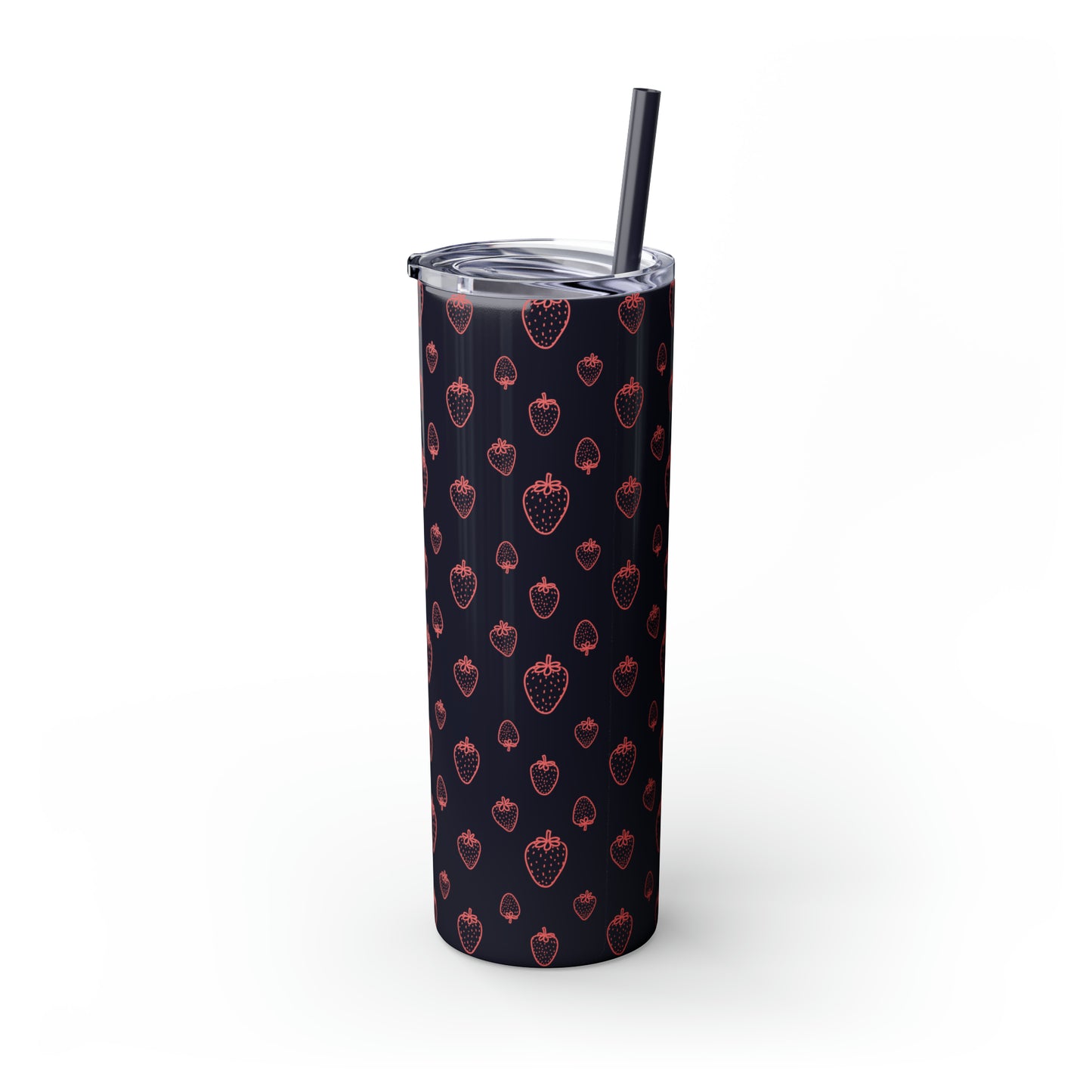 Strawberry Skinny Tumbler with Straw, 20oz