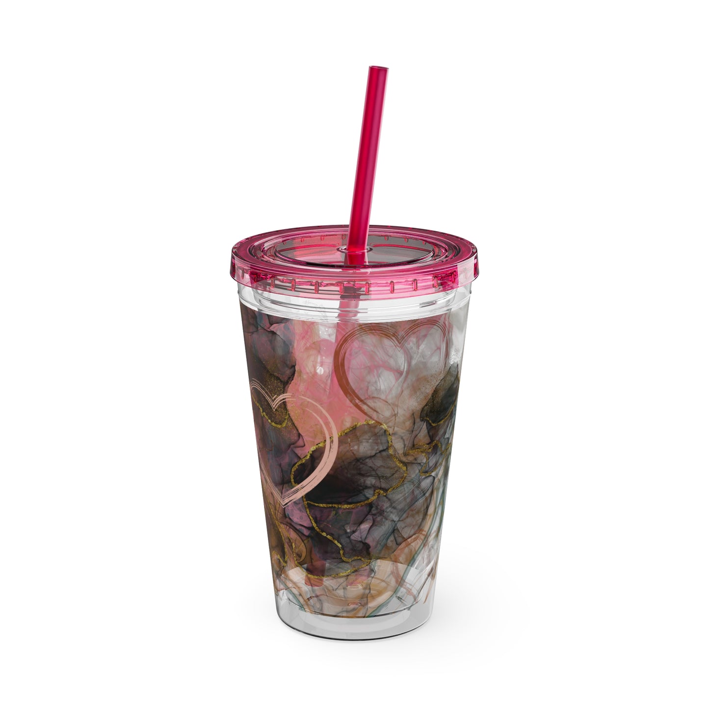 Marble Sunsplash Tumbler with Straw, 16oz