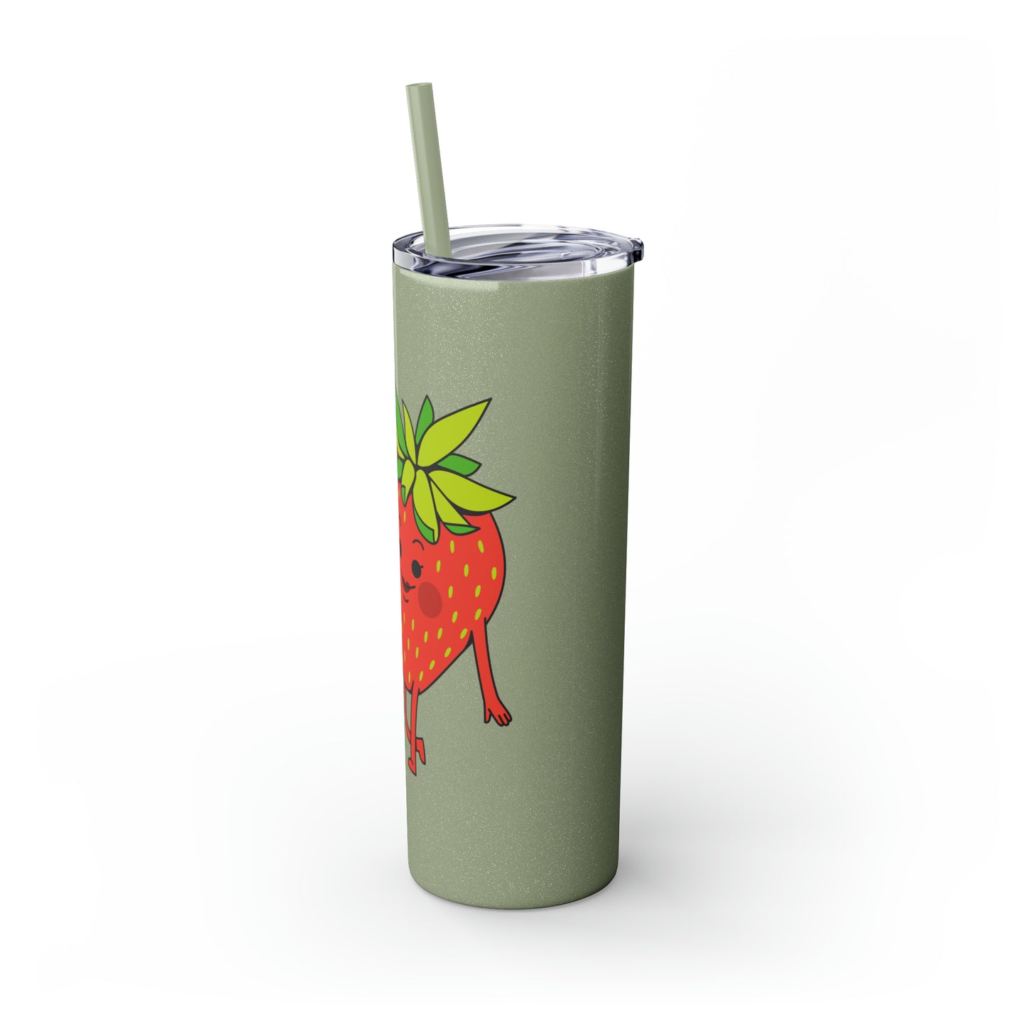 Strawberries Skinny Tumbler with Straw, 20oz