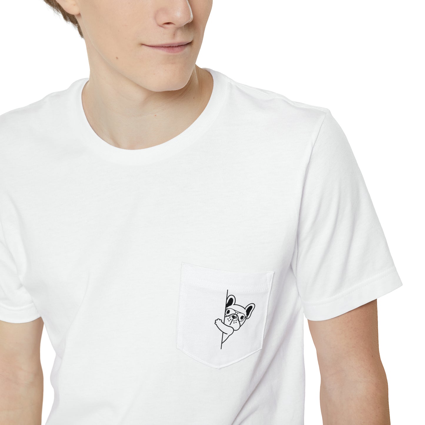 Peekaboo French Bulldog Unisex Pocket T-shirt