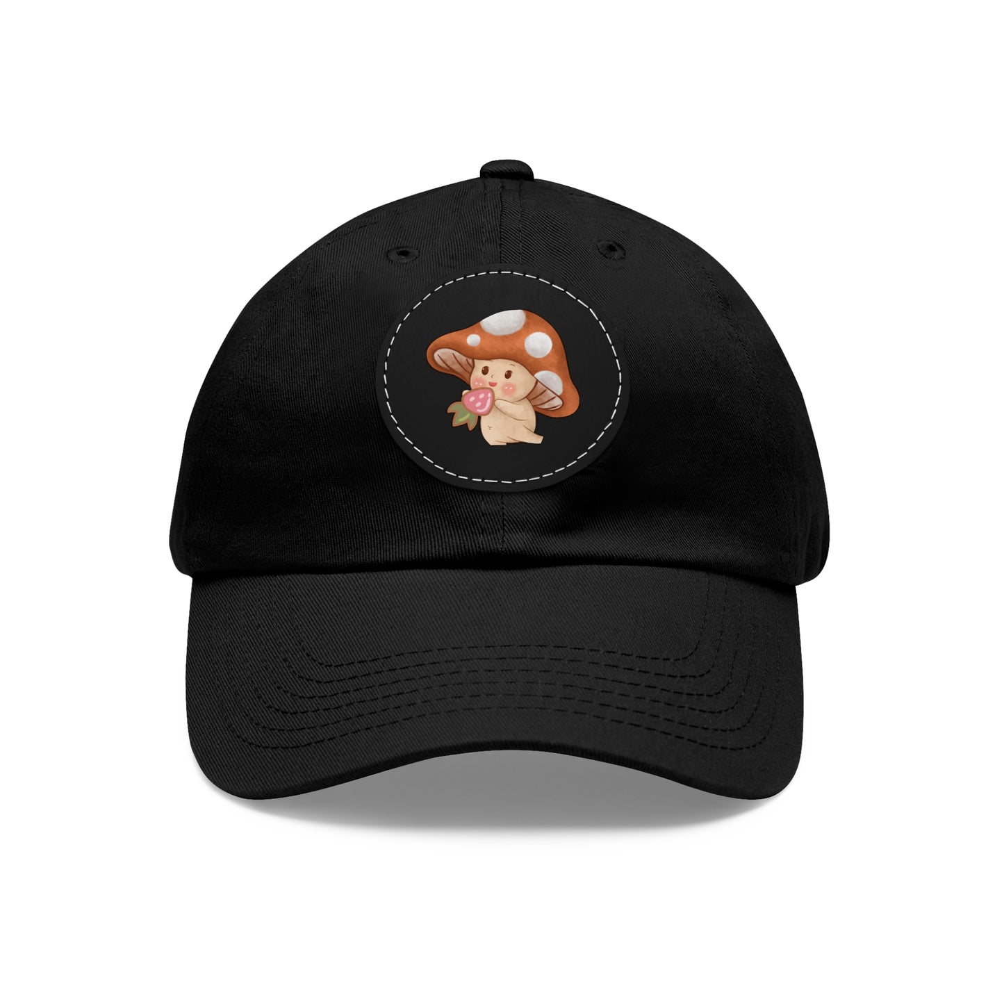 Mushroom Hat with Leather Patch (Round)