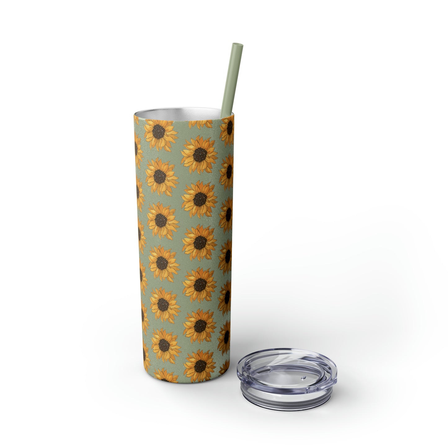 Skinny Sunflowers Tumbler with Straw, 20oz