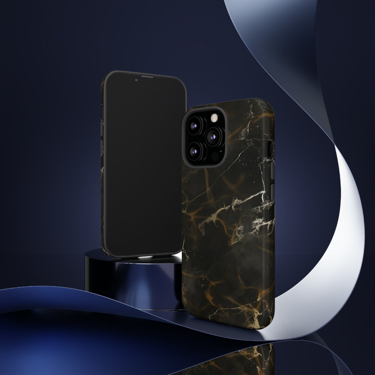 Black Gold Marble Phone Tough Cases