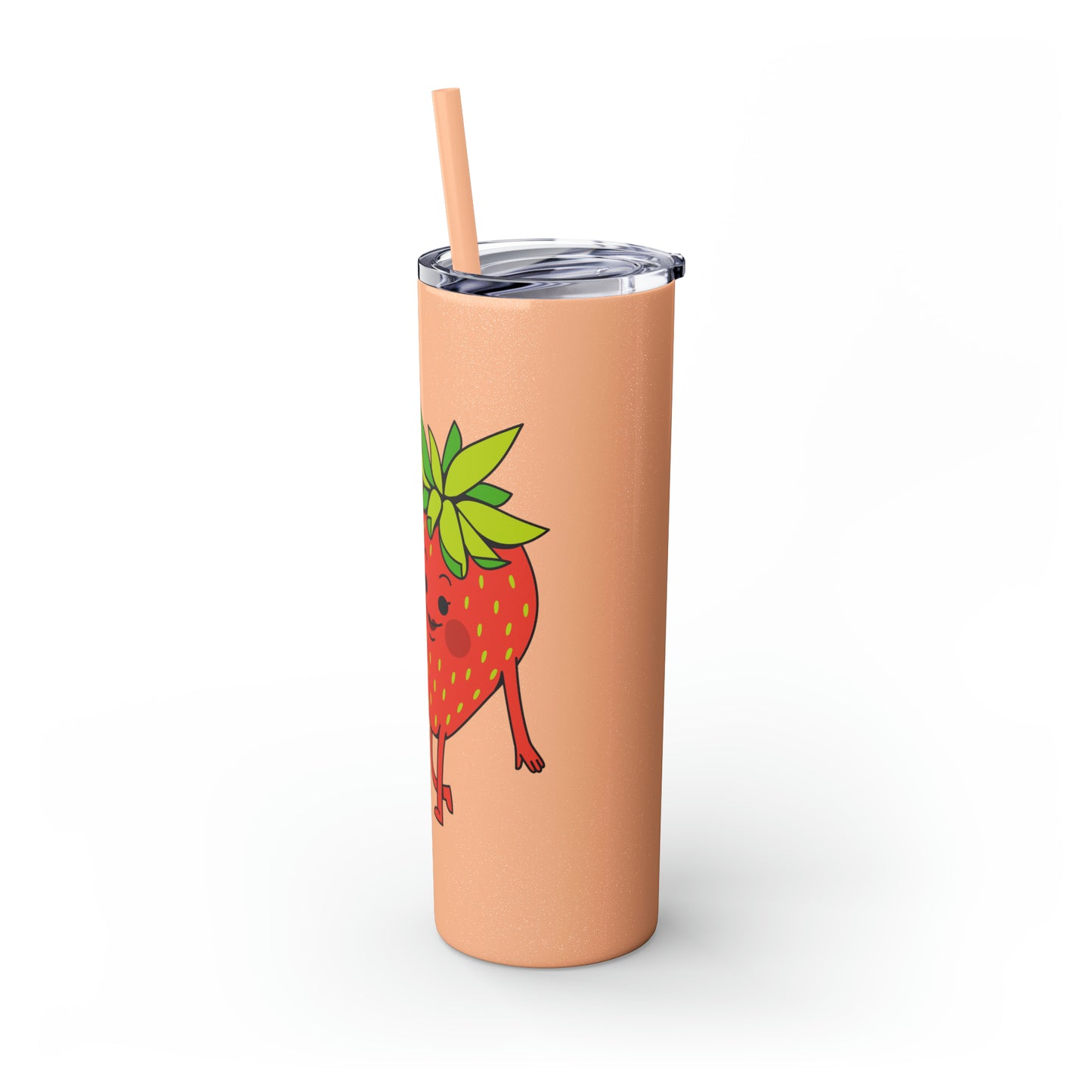 Strawberries Skinny Tumbler with Straw, 20oz