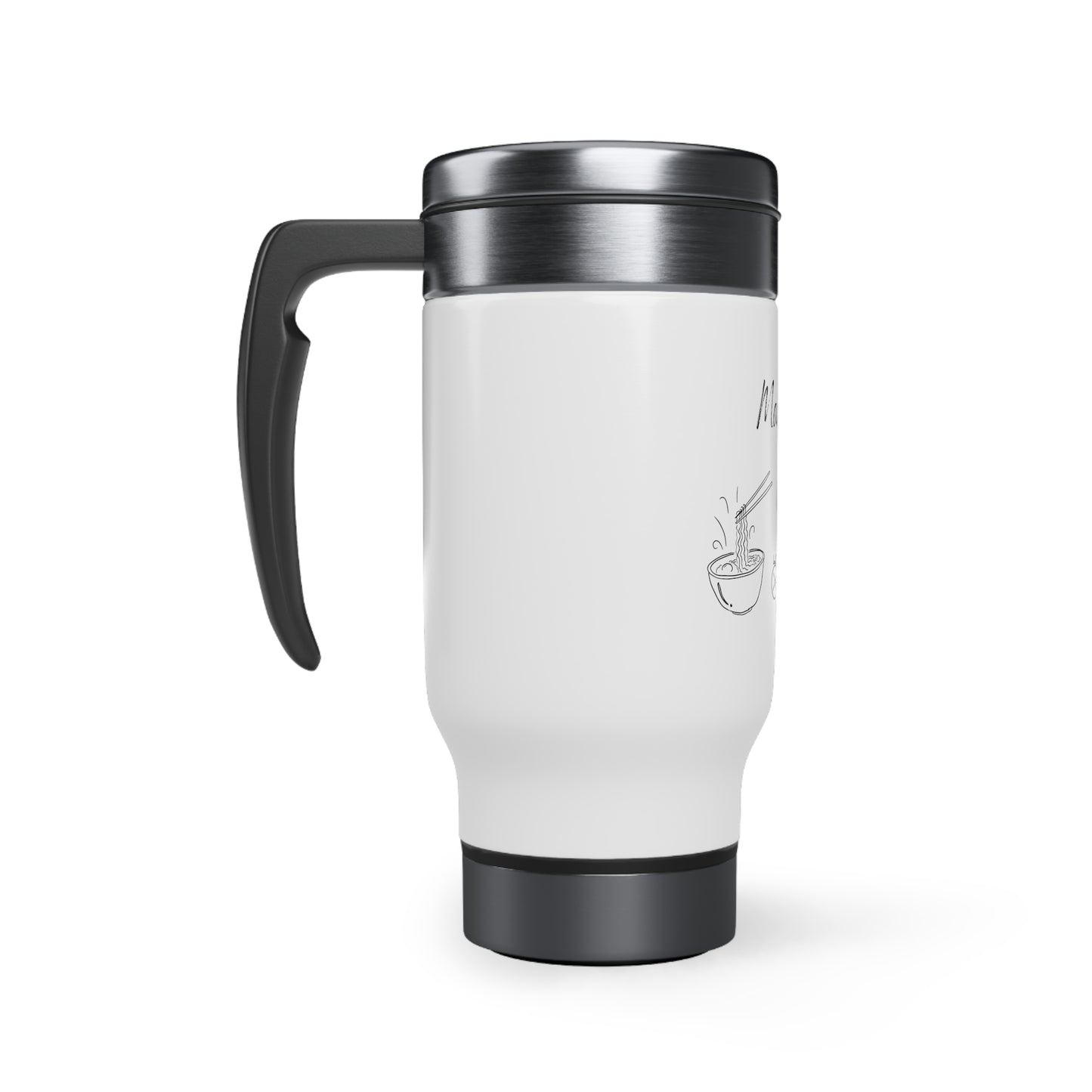 Stainless Steel Travel Mug with Handle, 14oz - Vietnam Inspired Theme