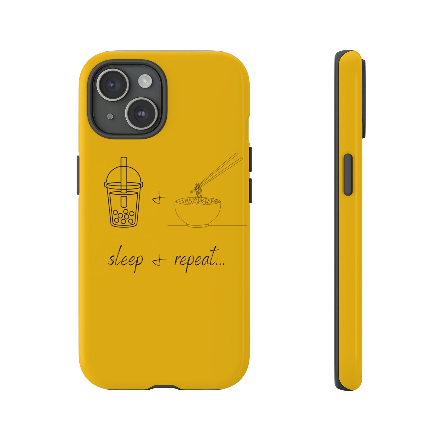 Iphone 15, Iphone 15 Pro, Iphone 15 plus, Iphone 15 pro max Tough Cases with Boba Tea and Pho design,