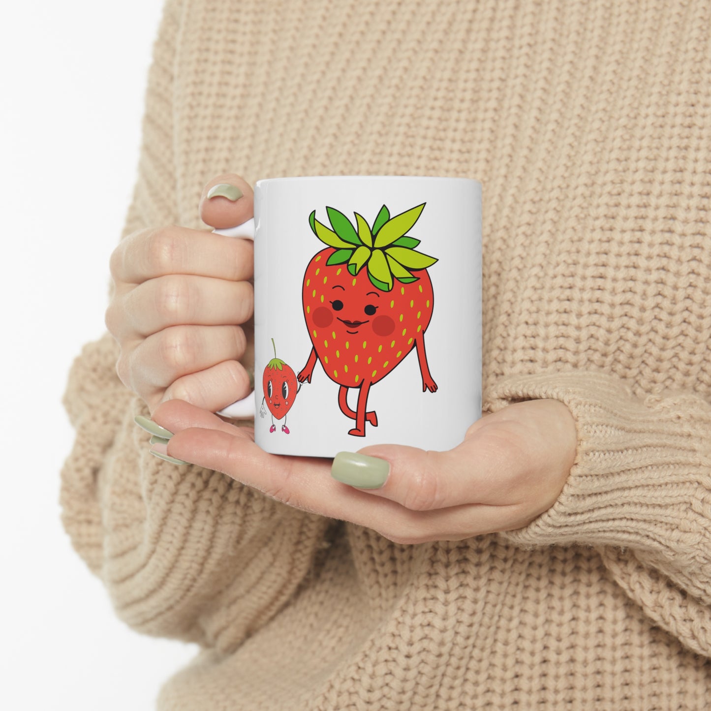 Mommy & Baby Strawberries Ceramic Mug 11oz