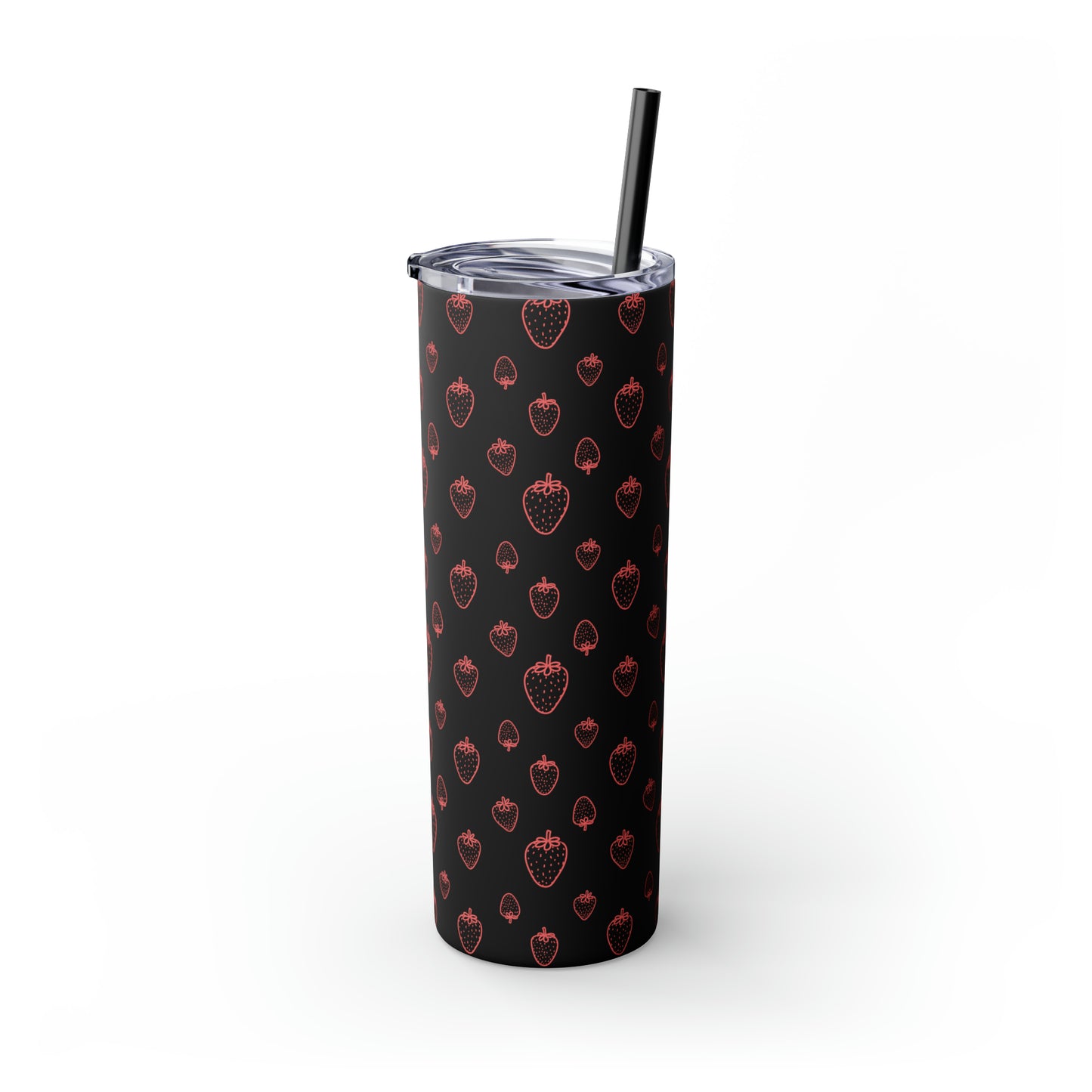 Strawberry Skinny Tumbler with Straw, 20oz