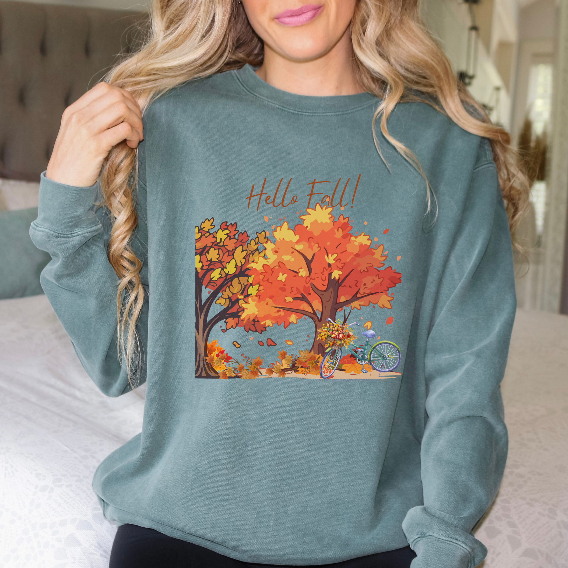 Blue Spruce Hello Fall Sweatshirt