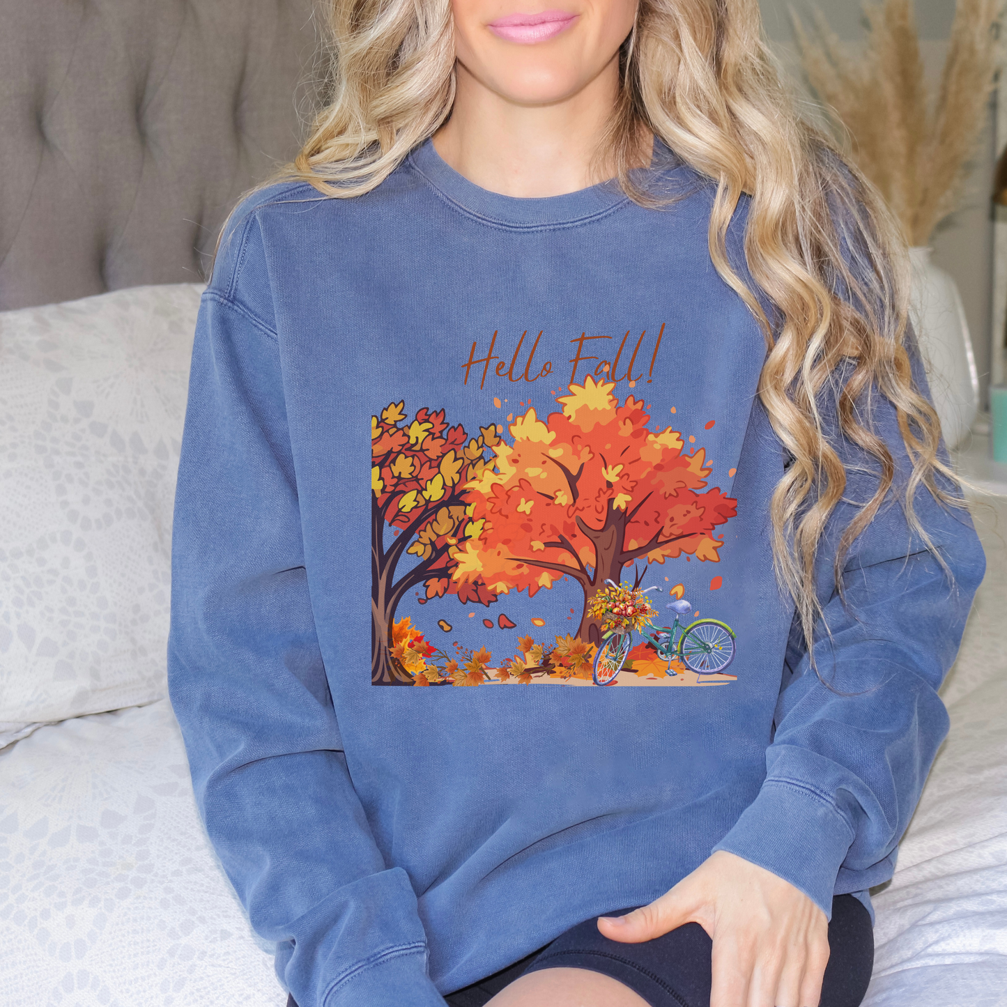 Denim Hello Fall Sweatshirt